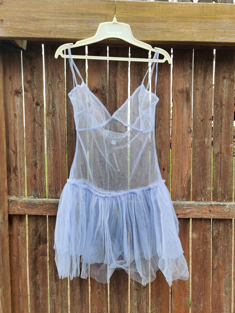 Urban Outfitters Pale Blue Sheer Tulle Babydoll Slip